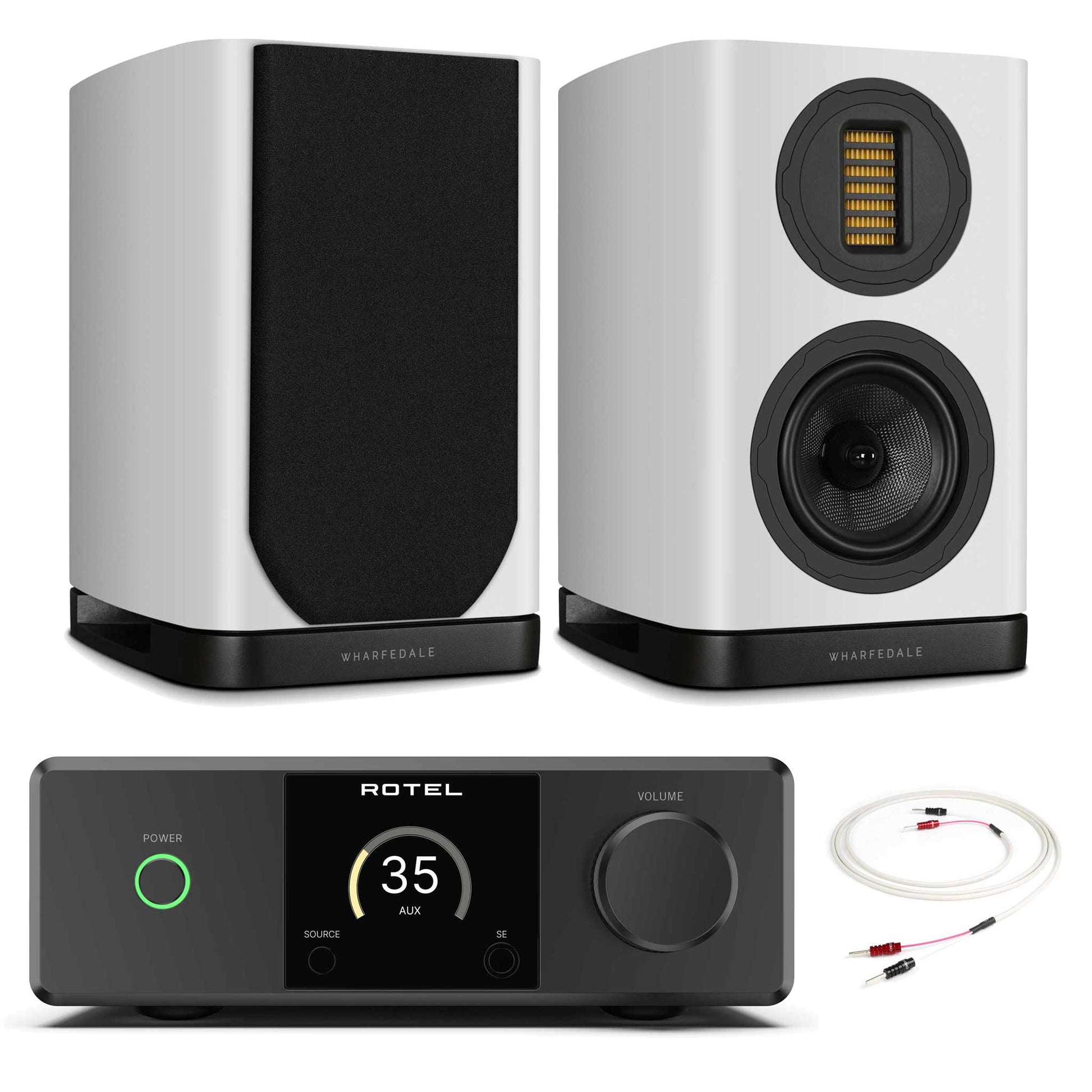 Rotel DX-5 Black with Wharfedale Evo 5.1 White