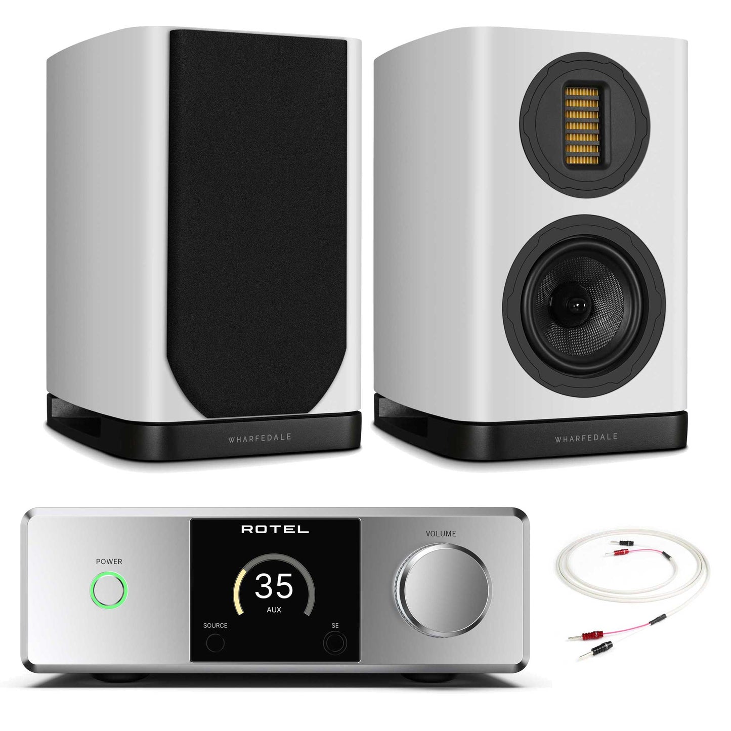 Rotel DX-5 Silver with Wharfedale Evo 5.1 White