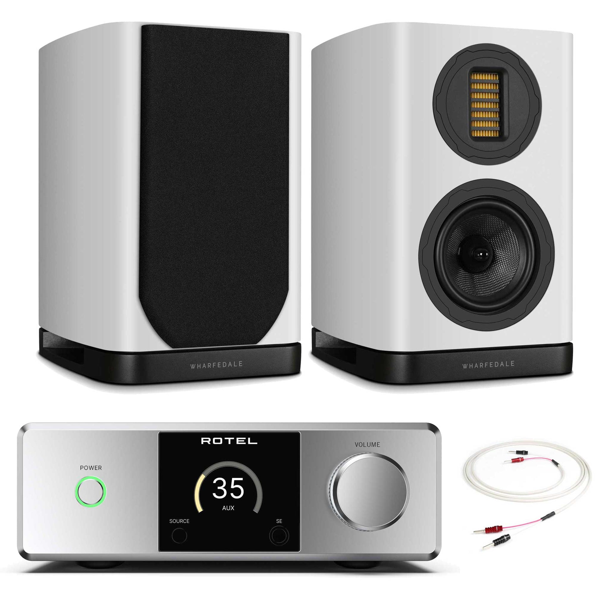 Rotel DX-5 Silver with Wharfedale Evo 5.1 White