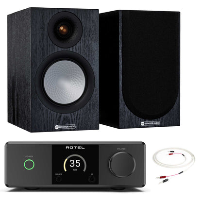 Rotel DX-5 Black with Monitor Audio Silver 50 7G Black Oak