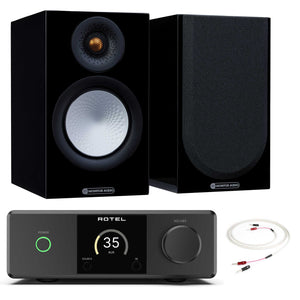 Rotel DX-5 Black with Monitor Audio Silver 50 7G Gloss Black