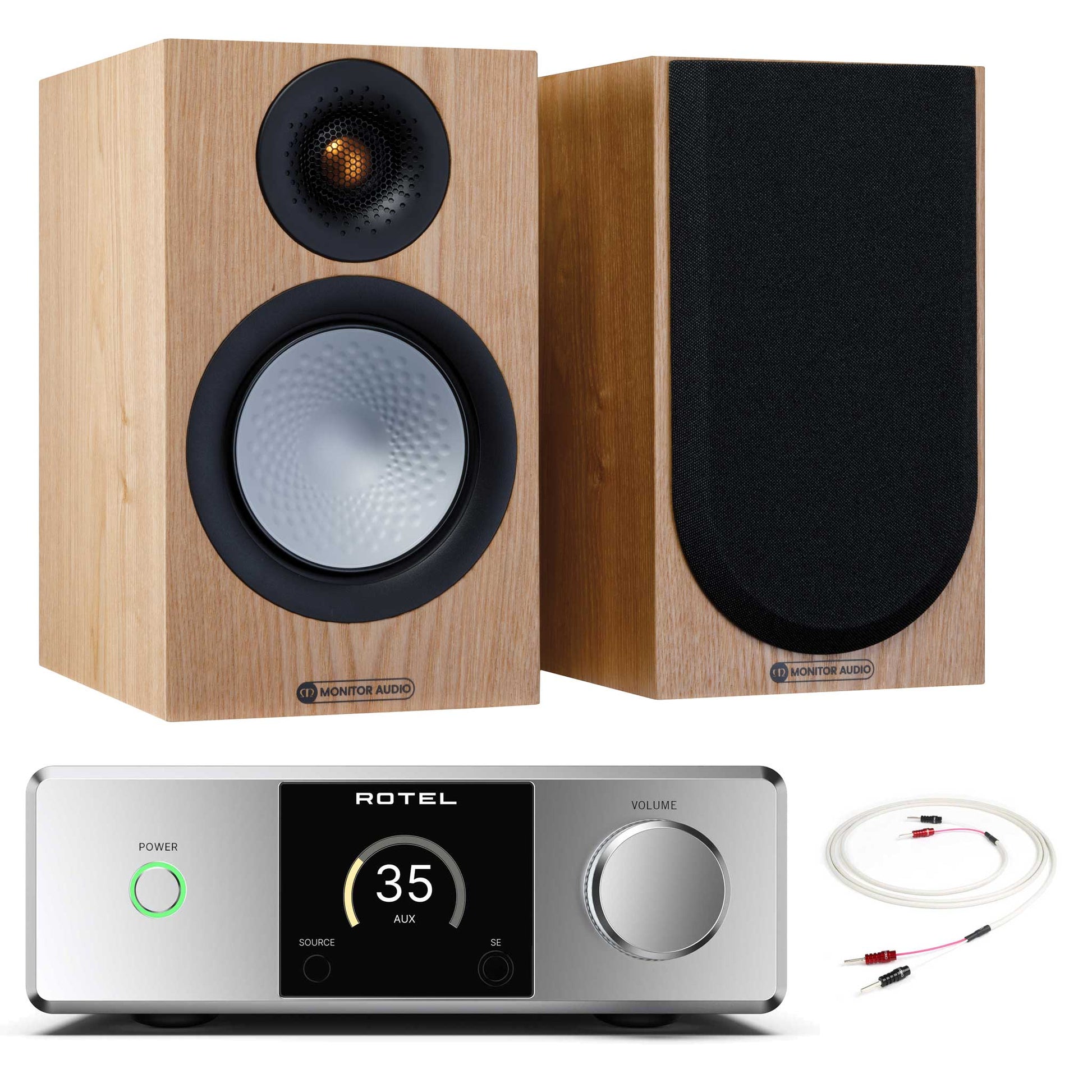 Rotel DX-5 Silver with Monitor Audio Silver 50 7G Ash