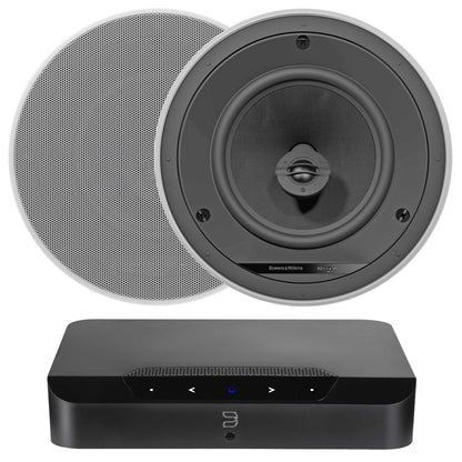 Bluesound Powernode Edge Black with Bowers & Wilkins CCM684 Ceiling Speakers