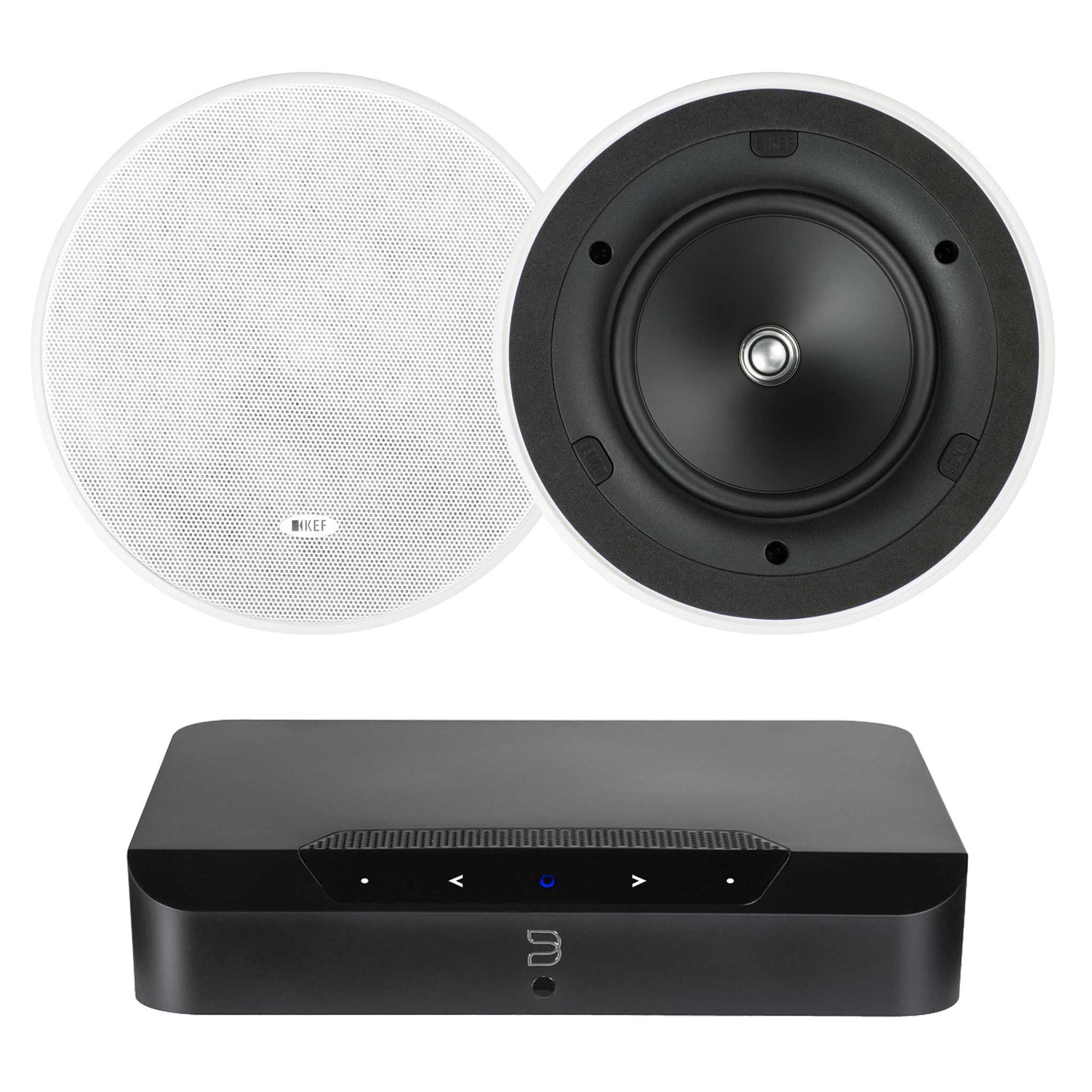 Bluesound Powernode Edge Black with KEF Ci160ER