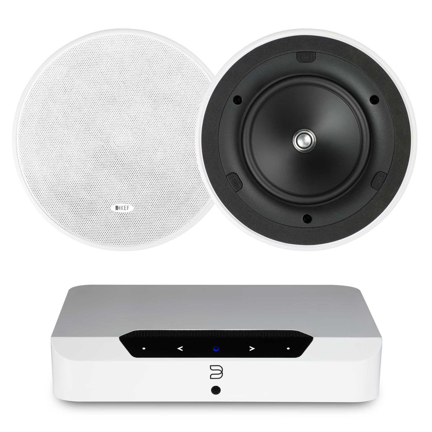 Bluesound Powernode Edge White with KEF Ci160ER