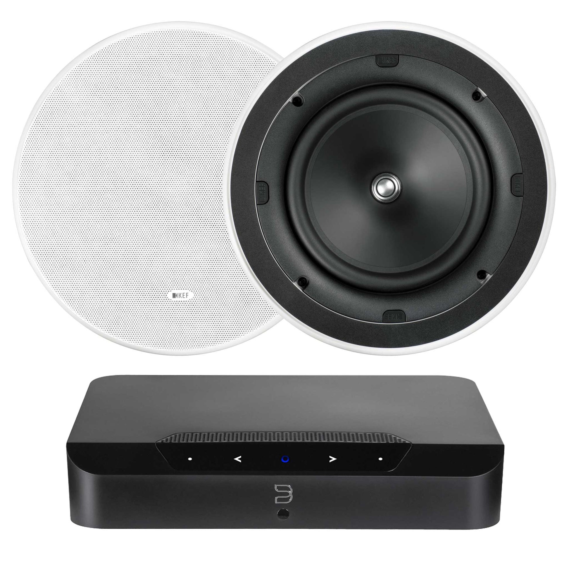 Bluesound Powernode Edge Black with KEF Ci200ER