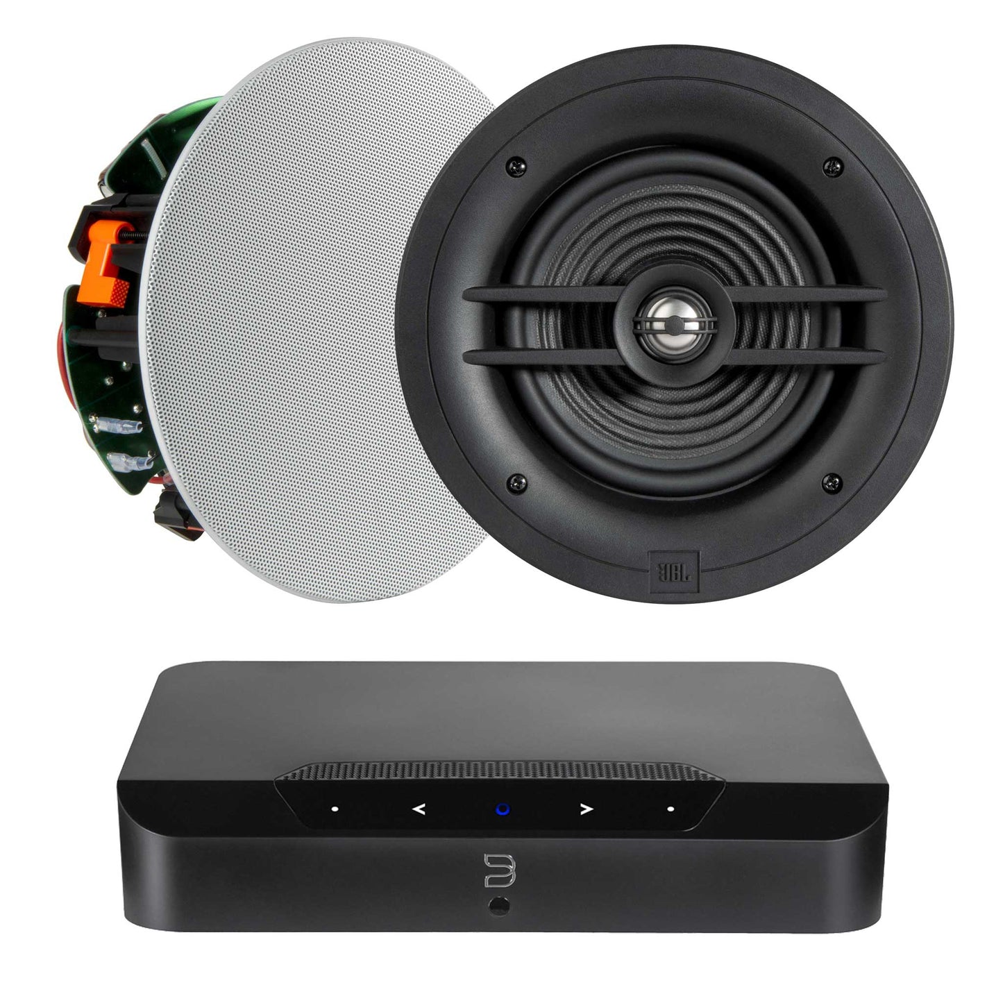 Bluesound Powernode Edge Black with JBL Stage 260C