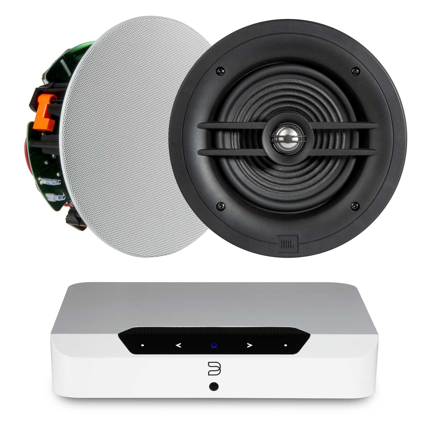 Bluesound Powernode Edge White with JBL Stage 260C