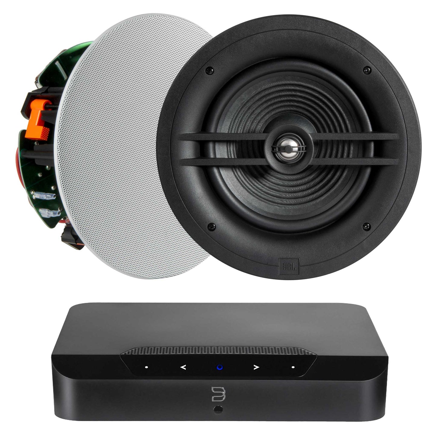 Bluesound Powernode Edge Black with JBL Stage 280C 