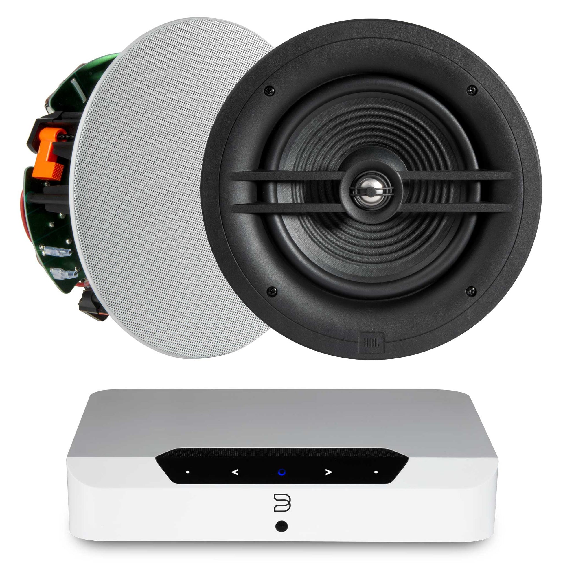 Bluesound Powernode Edge White with JBL Stage 280C 