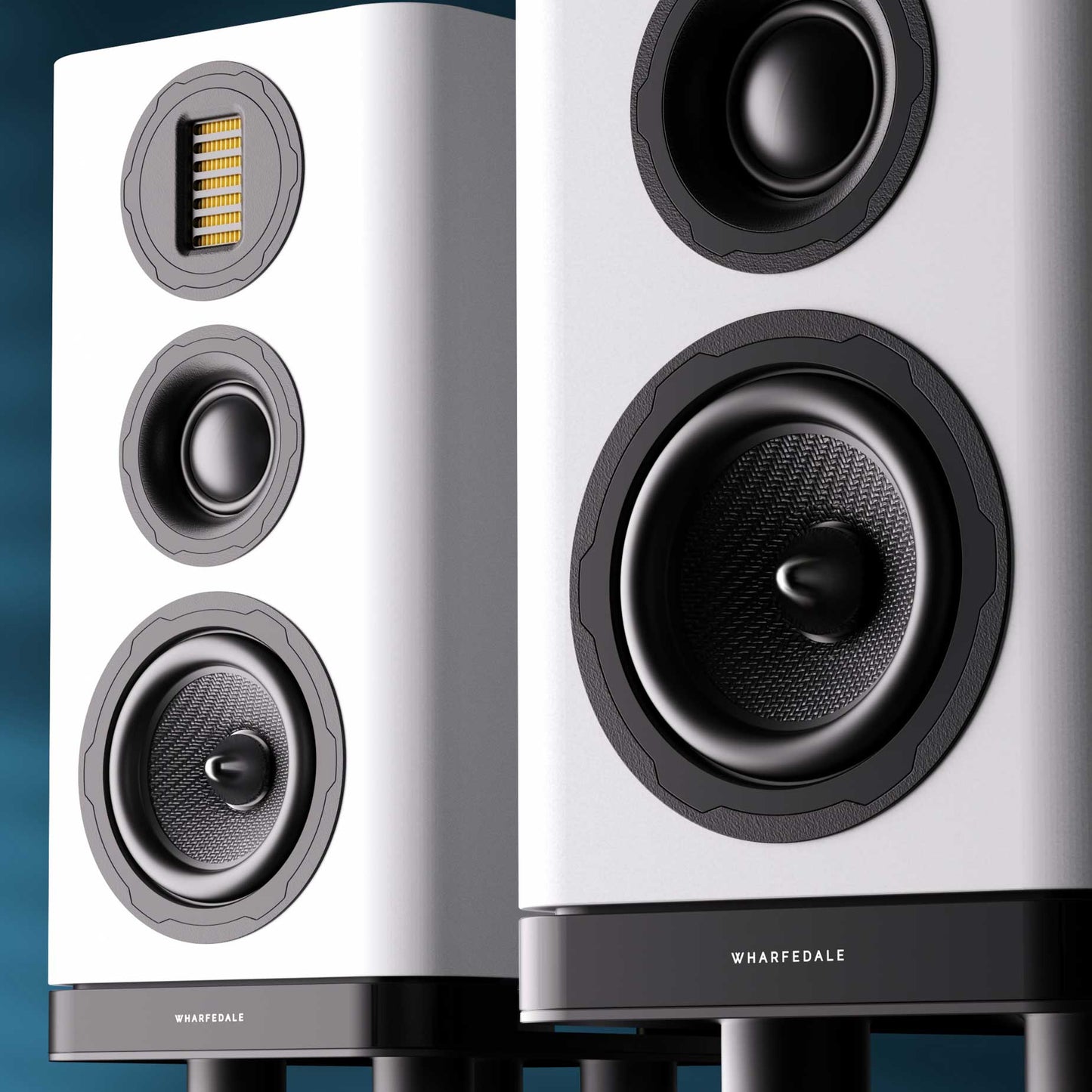 Wharfedale EVO 5.2 White On Stands