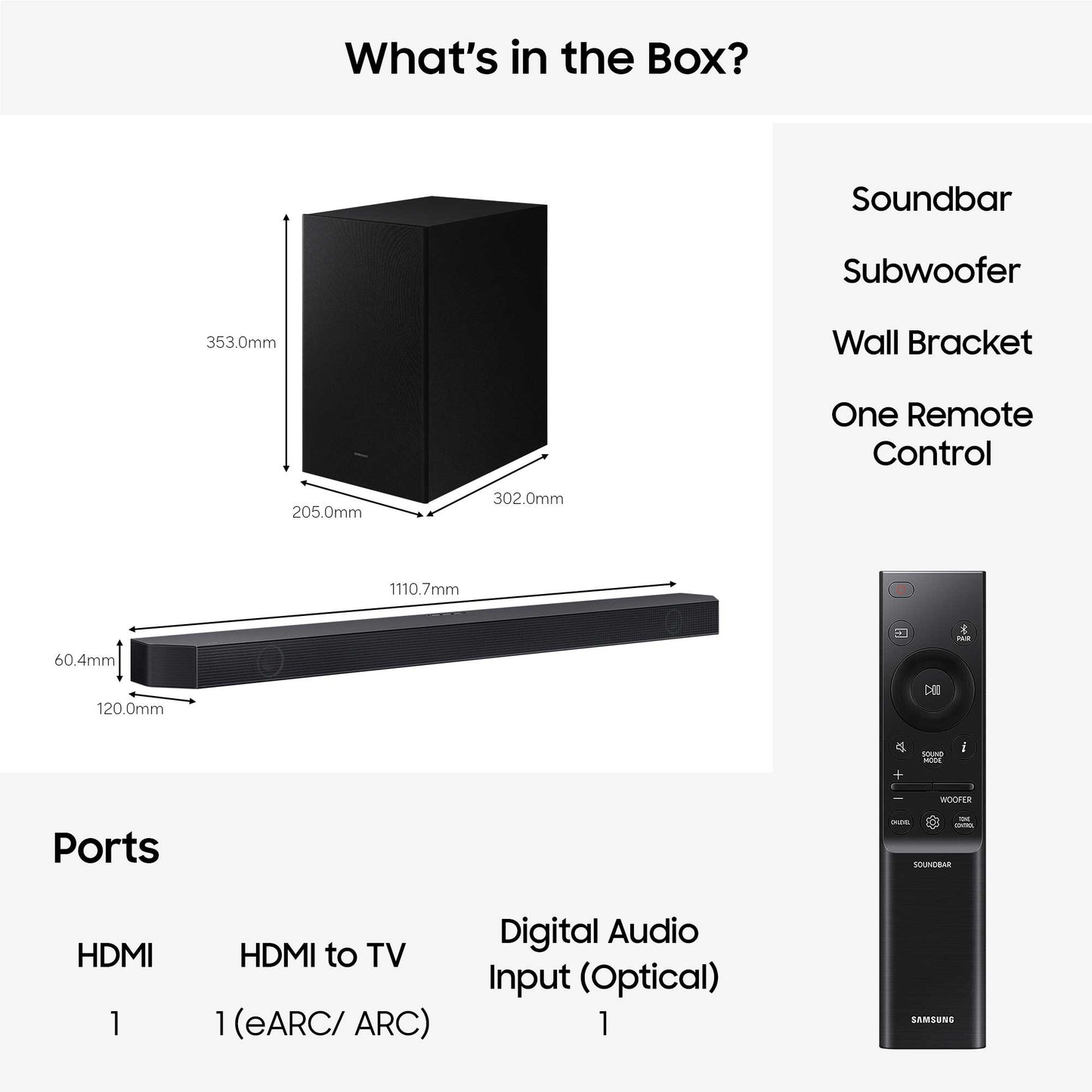 Samsung HW-Q600H Dimensions