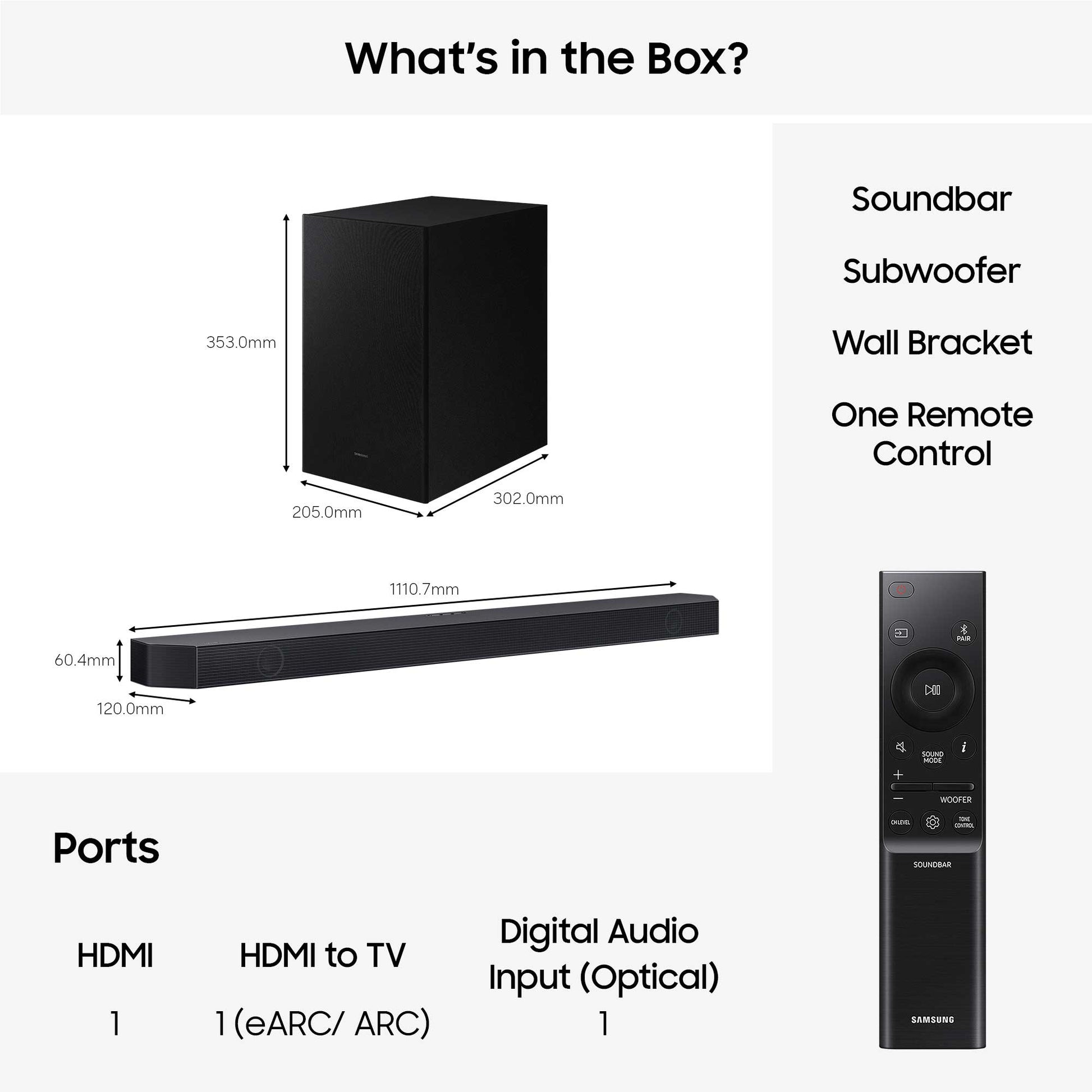 Samsung HW-Q600H Dimensions