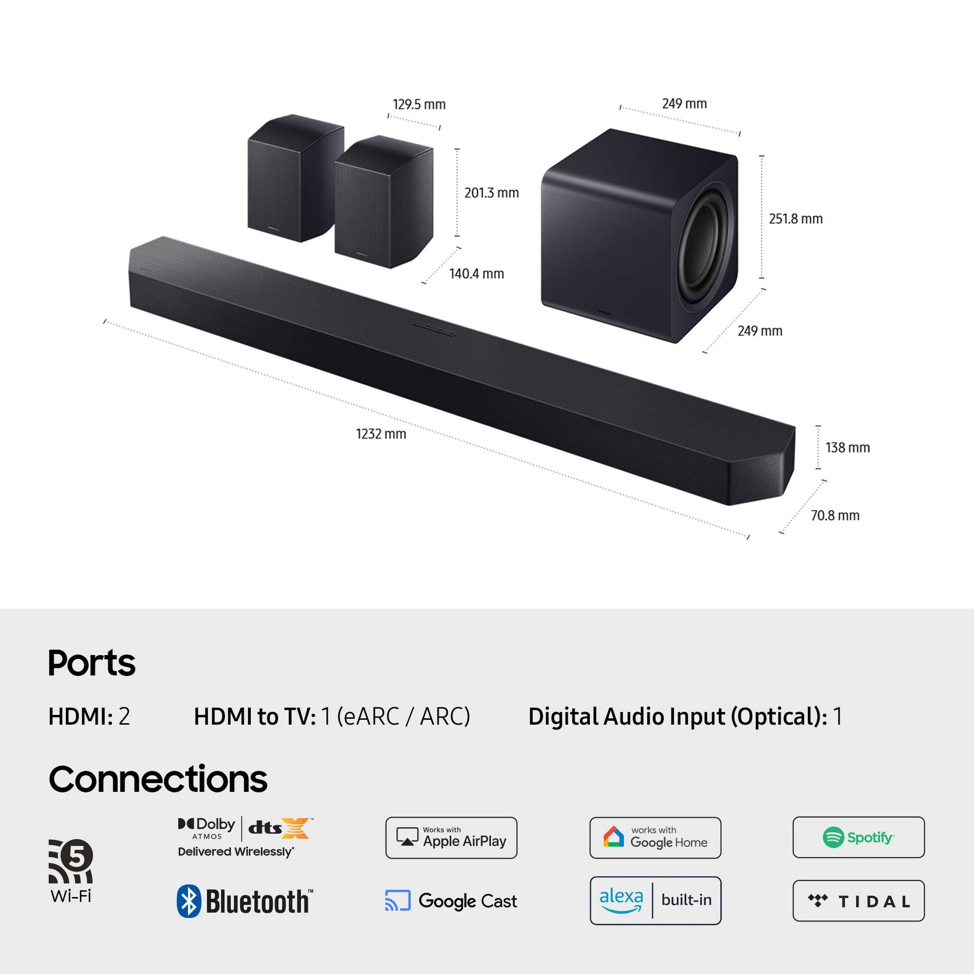 Samsung HW-Q990F Dimensions