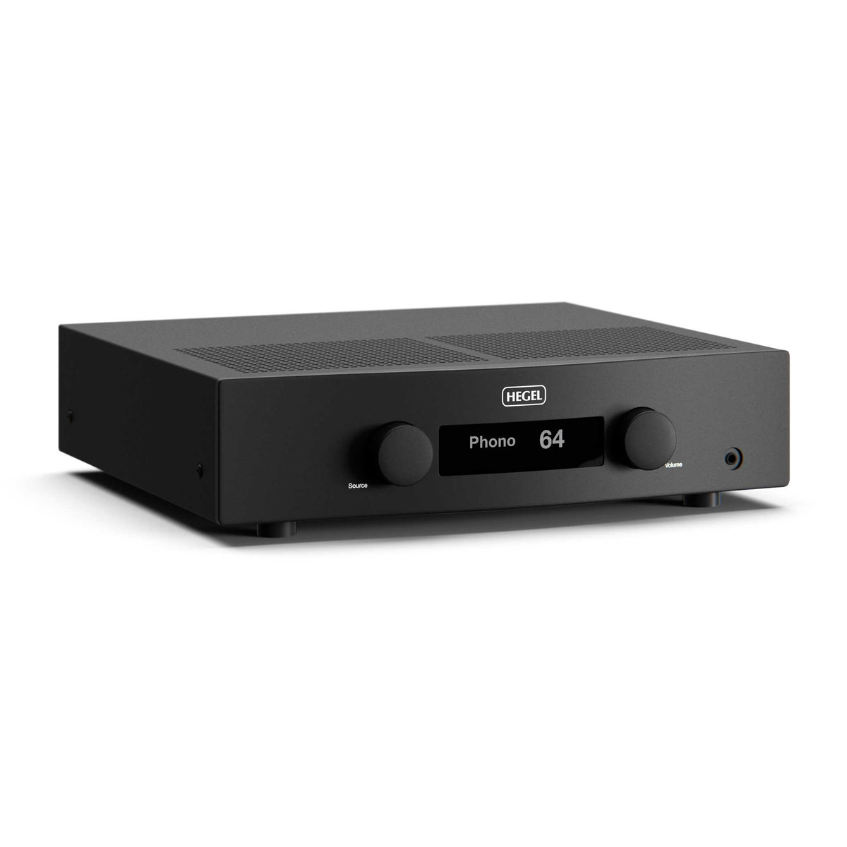 Hegel A200 Integrated Amplifier Black Angled View