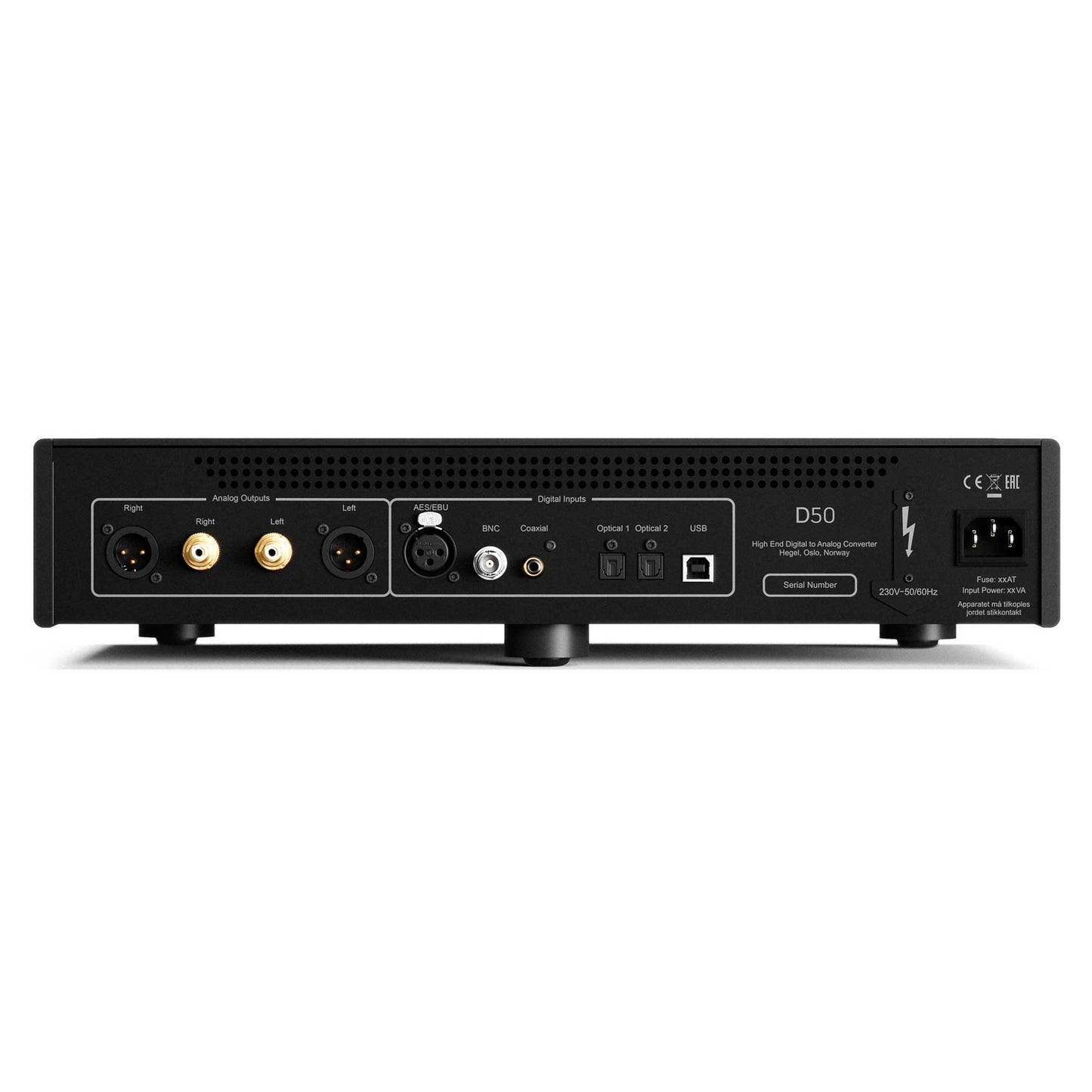 Hegel D50 DAC Rear View