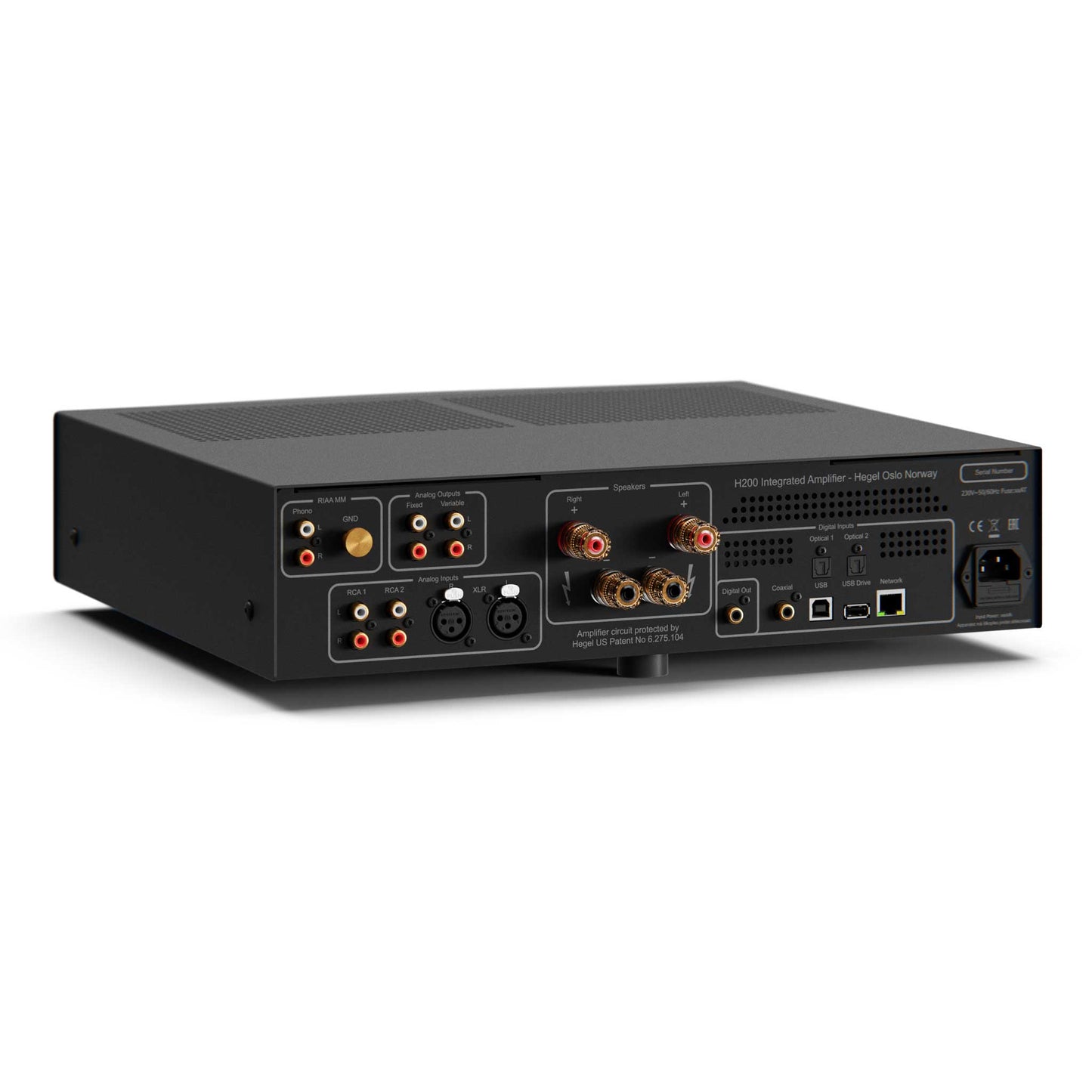 Hegel H200 Black Rear Angled View