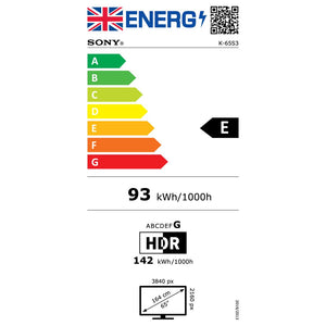 Sony BRAVIA 3 65 Energy Label