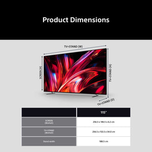Sony BRAVIA 9 II 115 K15XR95M2B Dimensions