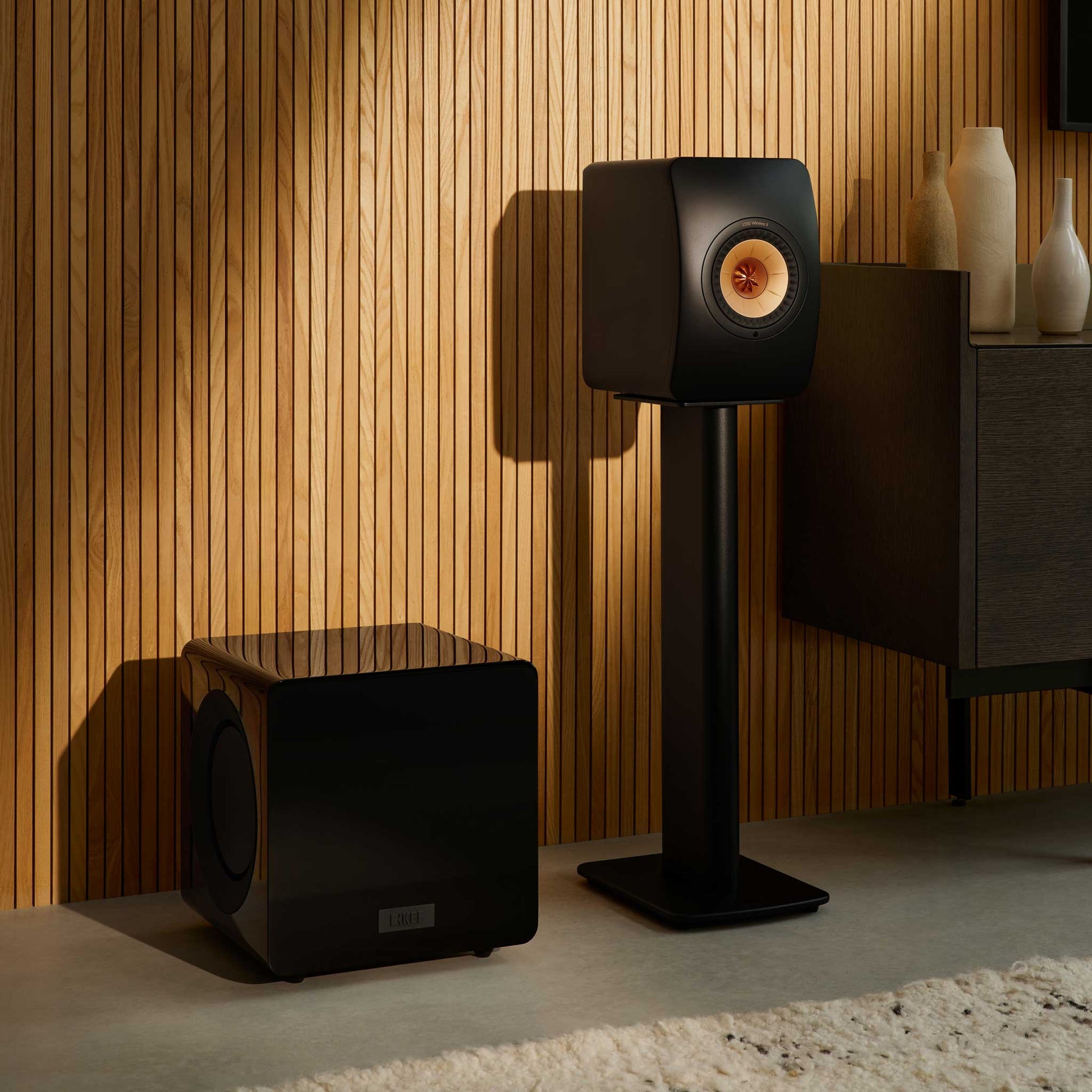 KEF KC92 Black Gloss Room Setting