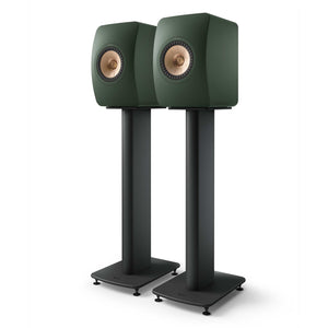 KEF LS50 Meta Moss Green with KEF S2 Stands