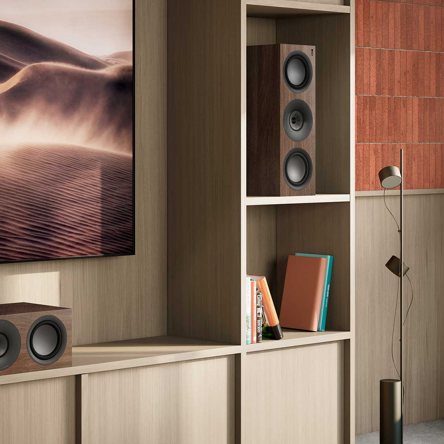 KEF Q6 Meta Walnut Room Setting