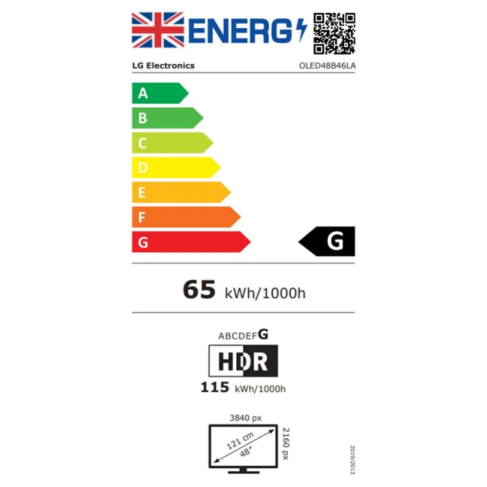LG OLED48B46LA Energy Label