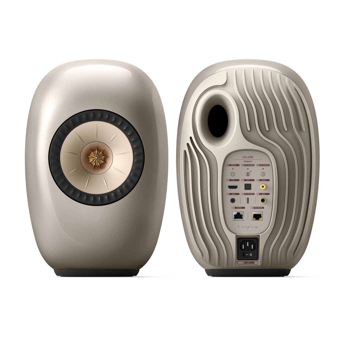 KEF LS LUXE Dusk Titanium Front & Rear View