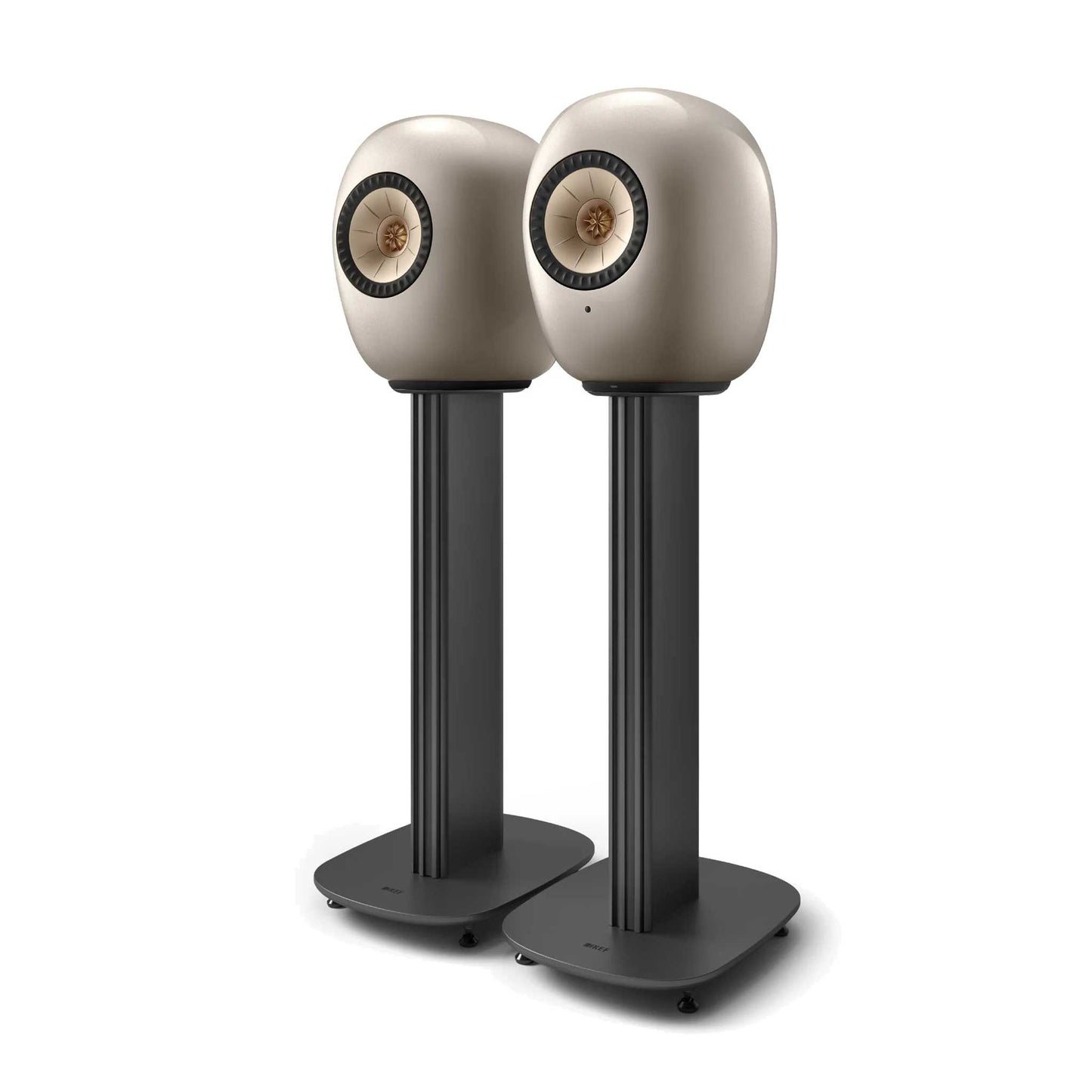KEF LS LUXE Dusk Titanium Pair On Stands