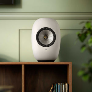 KEF LS LUXE Mineral White Room Setting