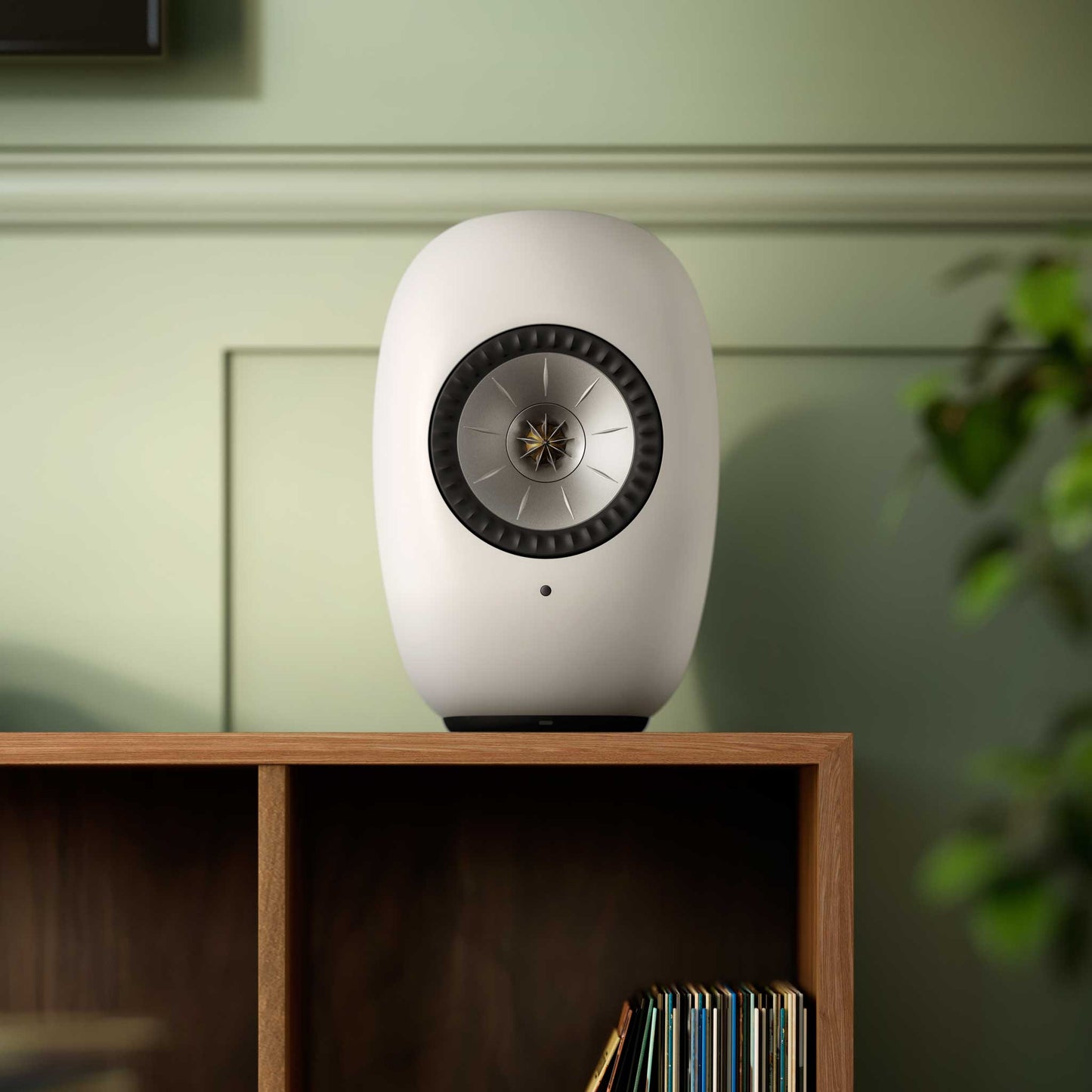 KEF LS LUXE Mineral White Room Setting