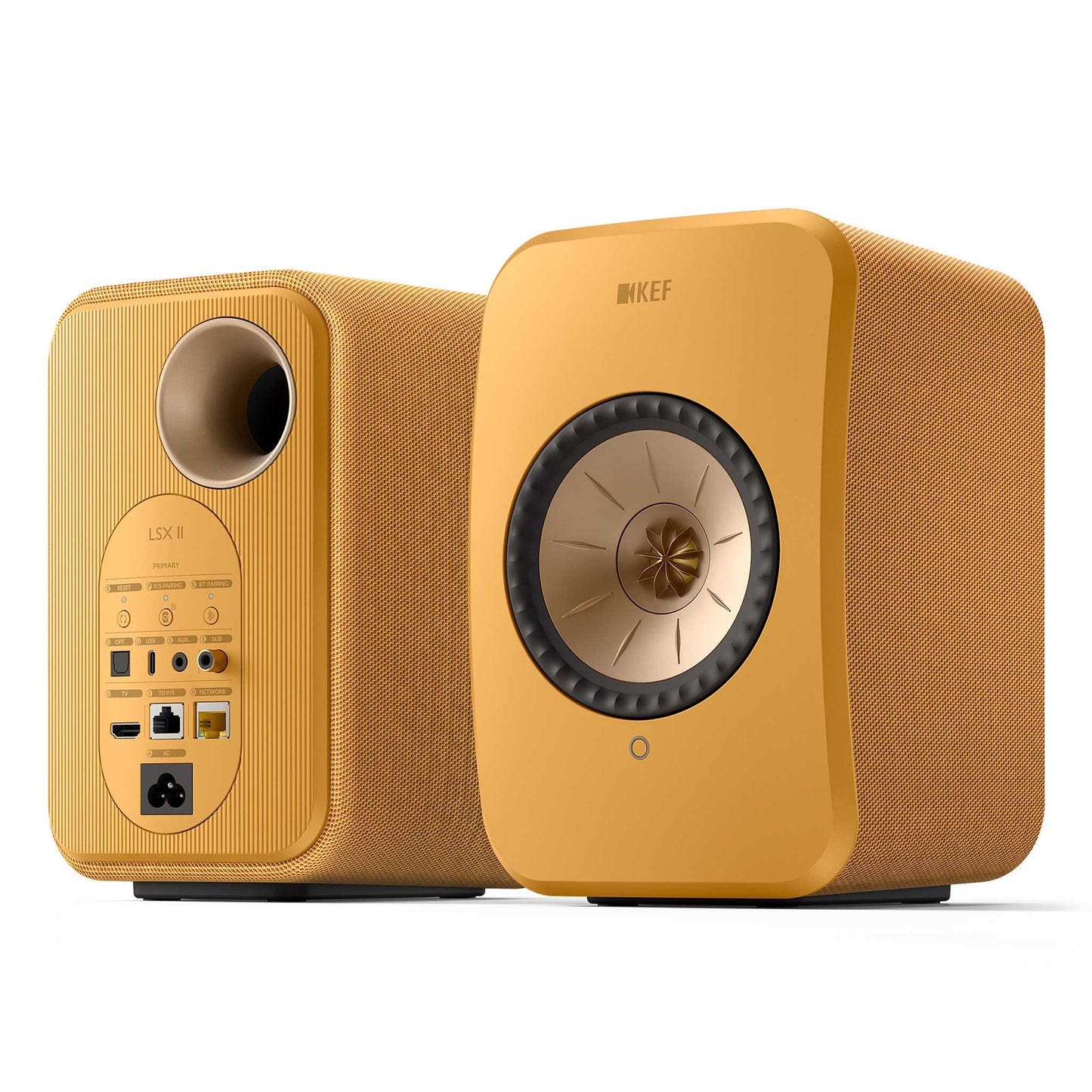 KEF LSX II Amber Haze Angled View