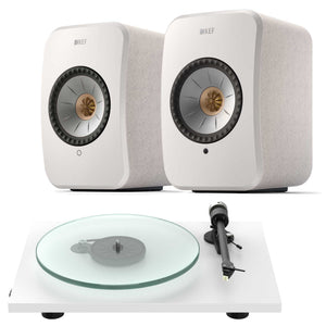 KEF LSX II with Pro-Ject T2 Super Phono White