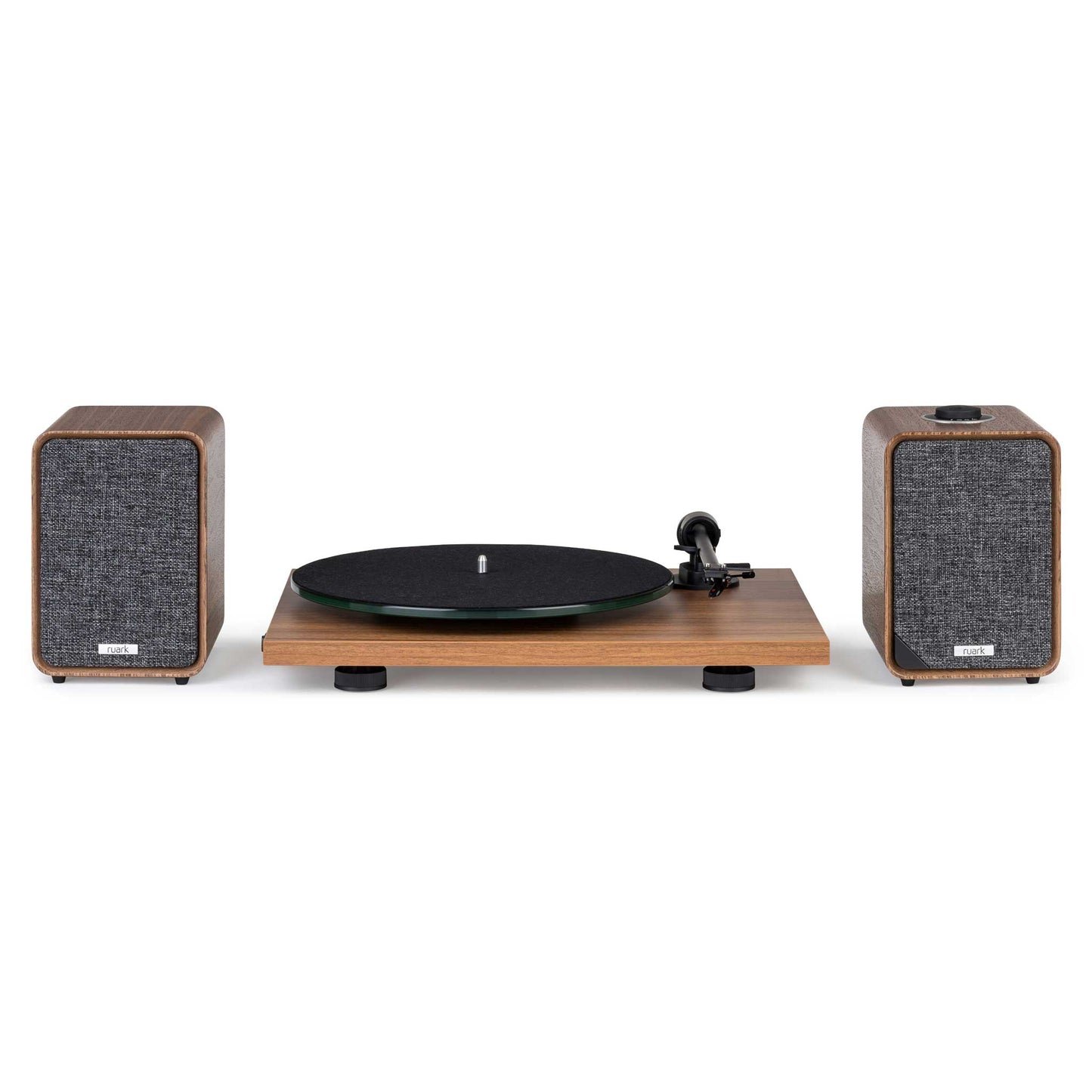 Ruark Audio MR1 MK3 with Pro-Ject T1 EVO Front View Walnut