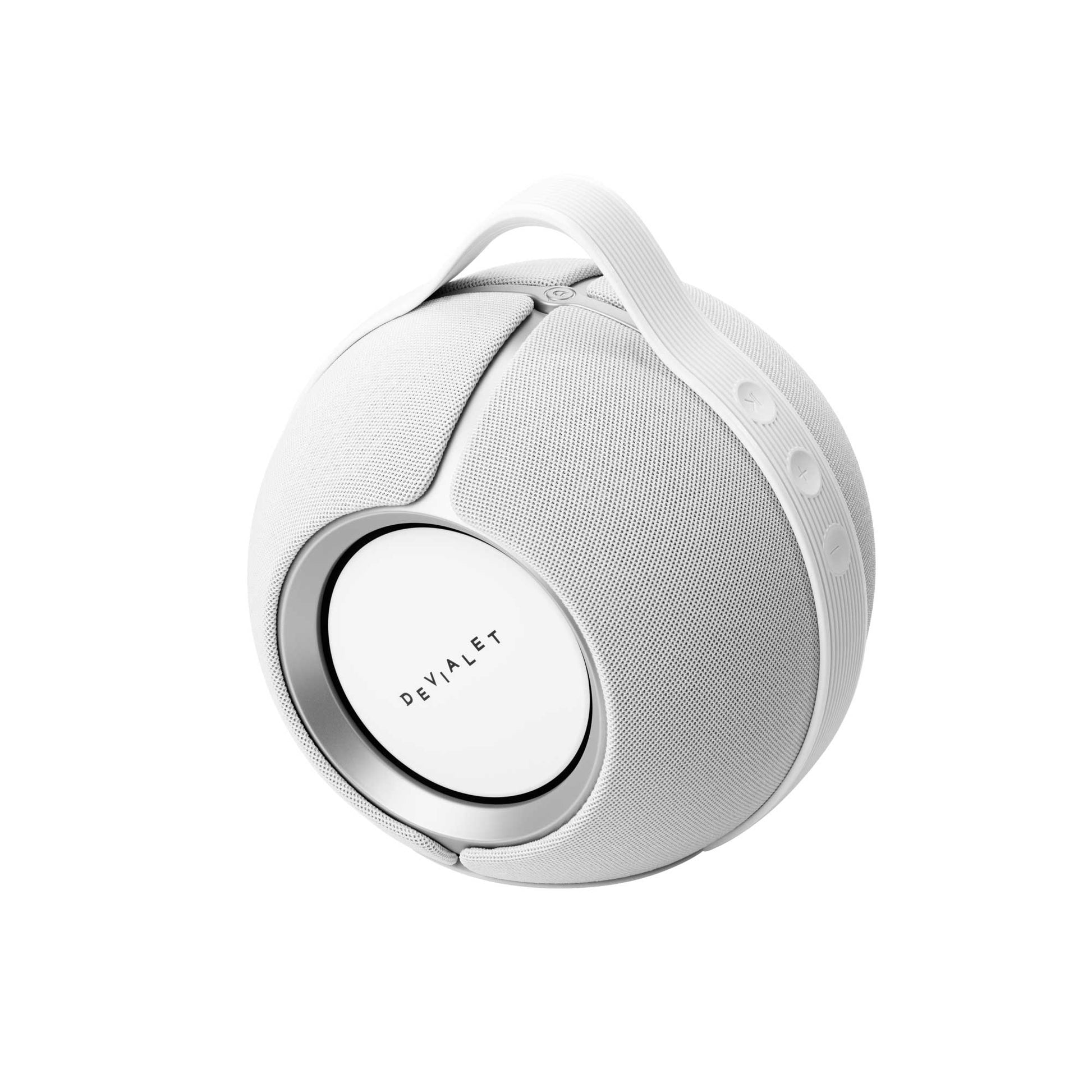 Devialet Mania White Mist Angled View