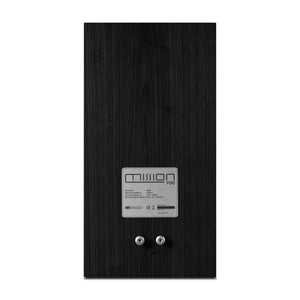 Mission 700 Bookshelf Speakers Black Oak Rear View