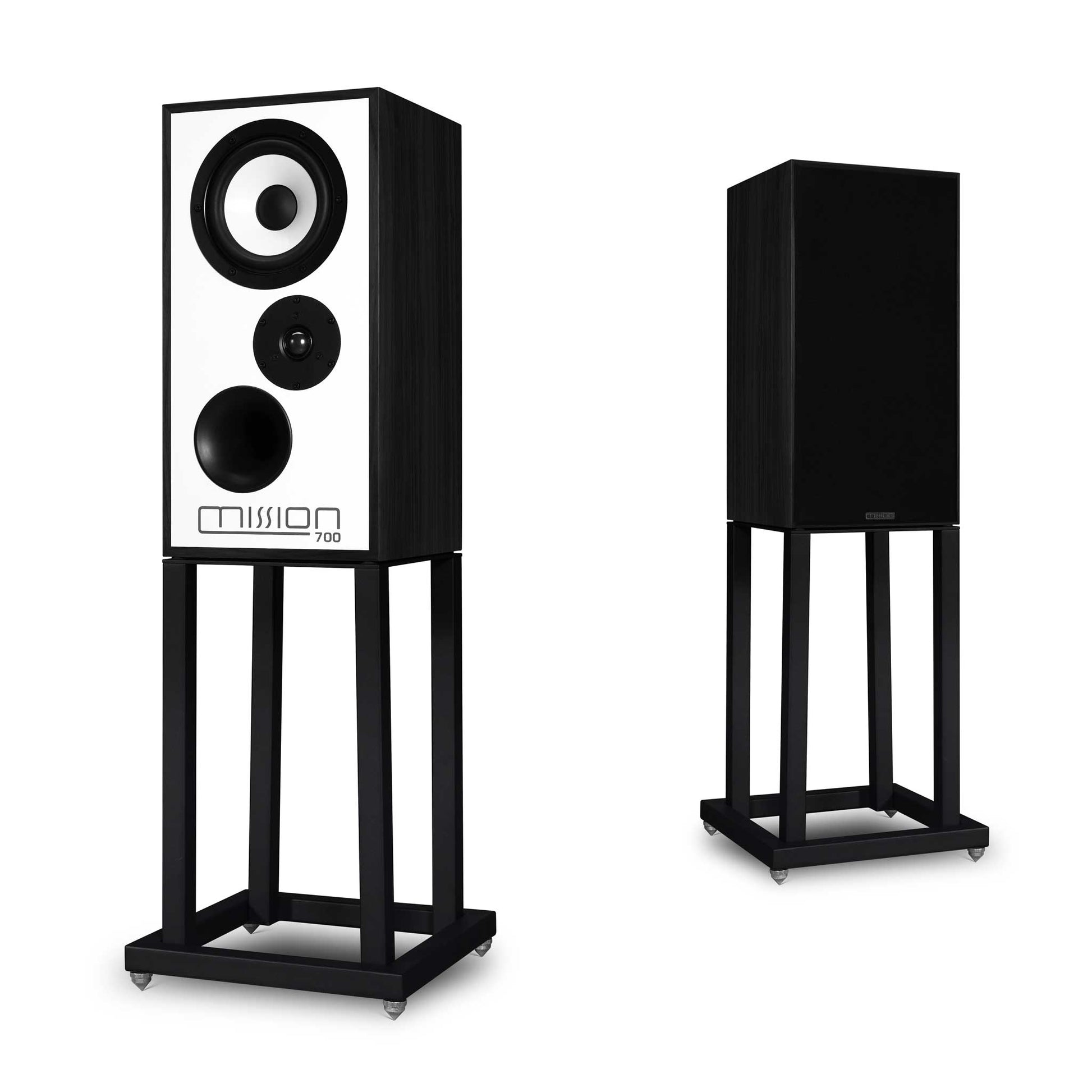 Mission 700 Bookshelf Speakers Black Oak with optional stands
