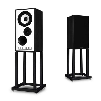 Mission 700 Bookshelf Speakers Black Oak with optional stands