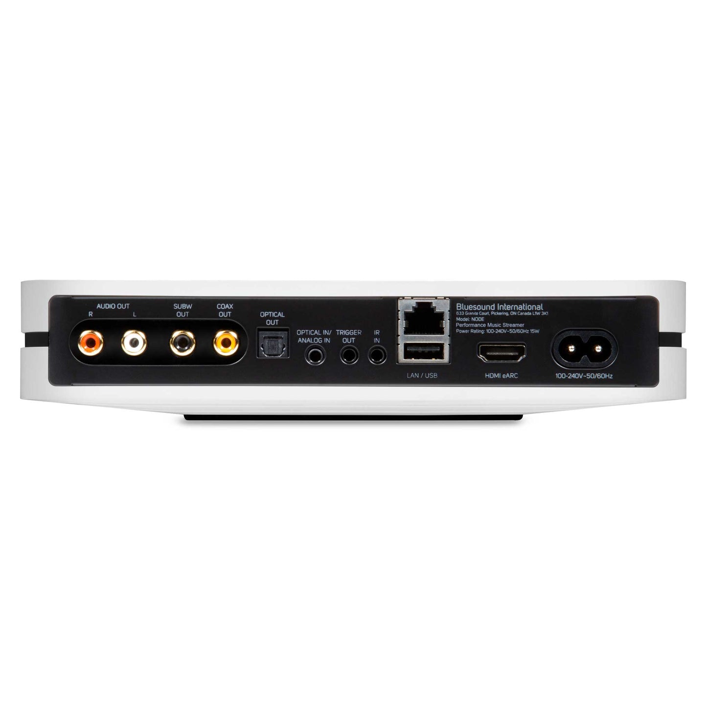 Bluesound Node (2024) White Rear View