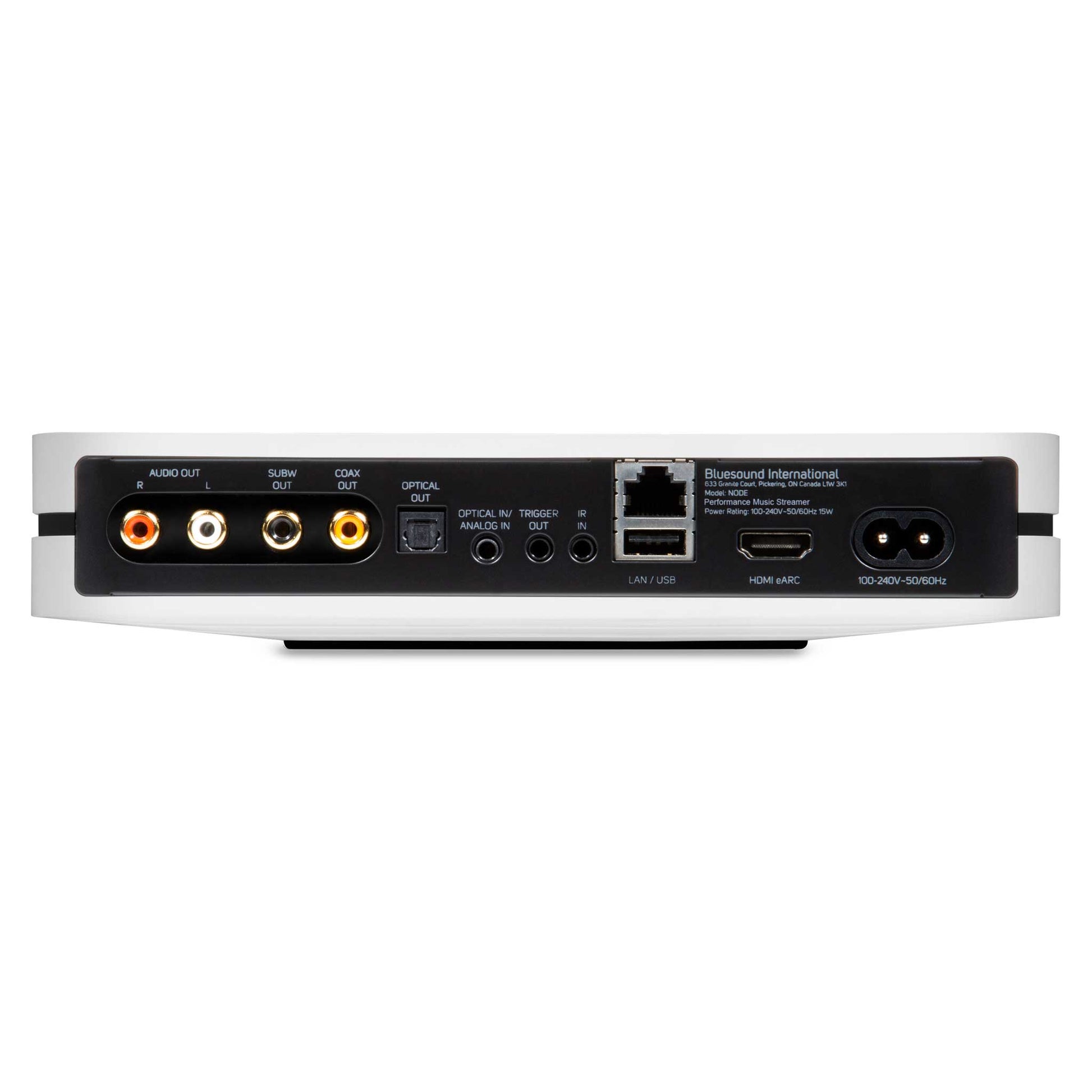 Bluesound Node (2024) White Rear View