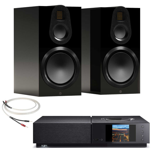 Naim Uniti Nova with Monitor Audio Gold 100 6G Speakers Black Gloss 