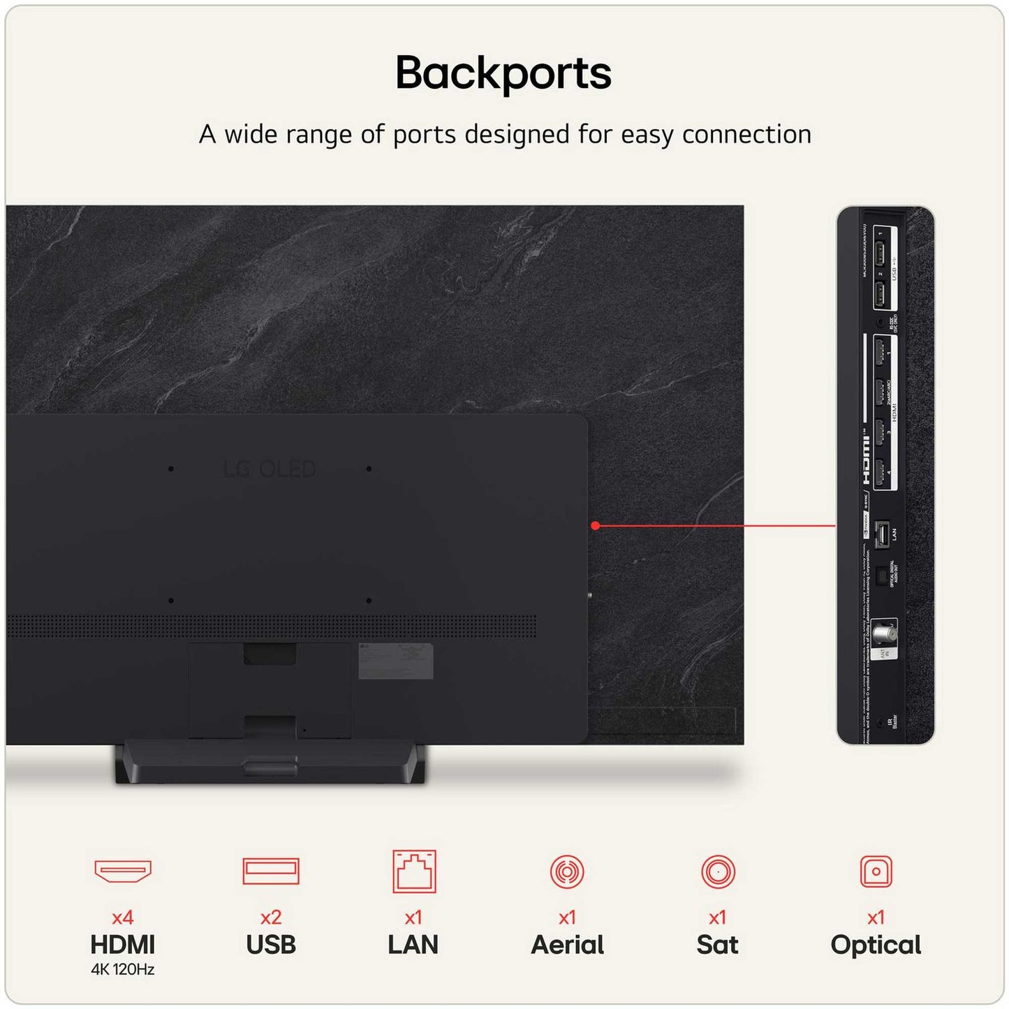 LG OLED65C66LB Rear View