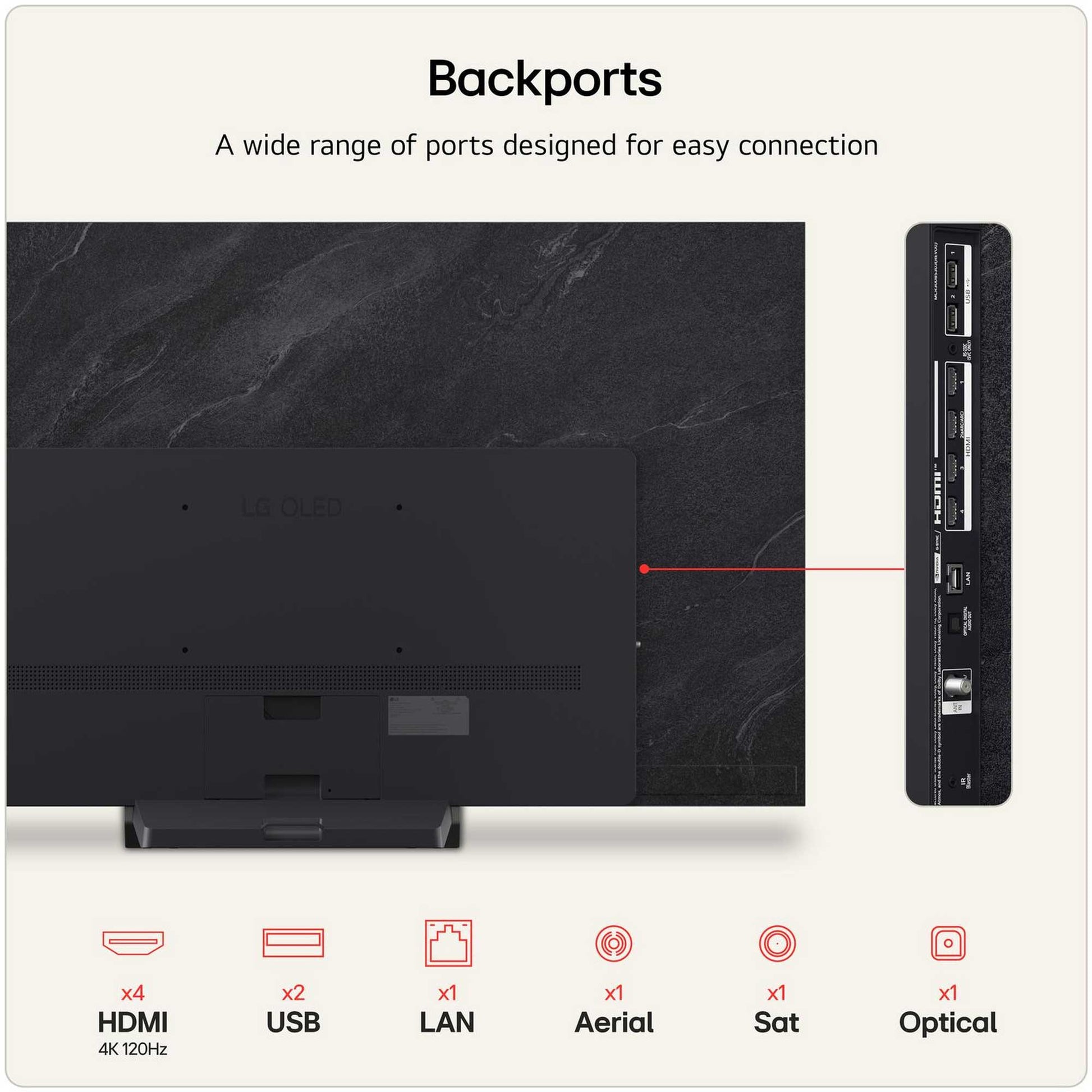 LG OLED65C66LB Rear View