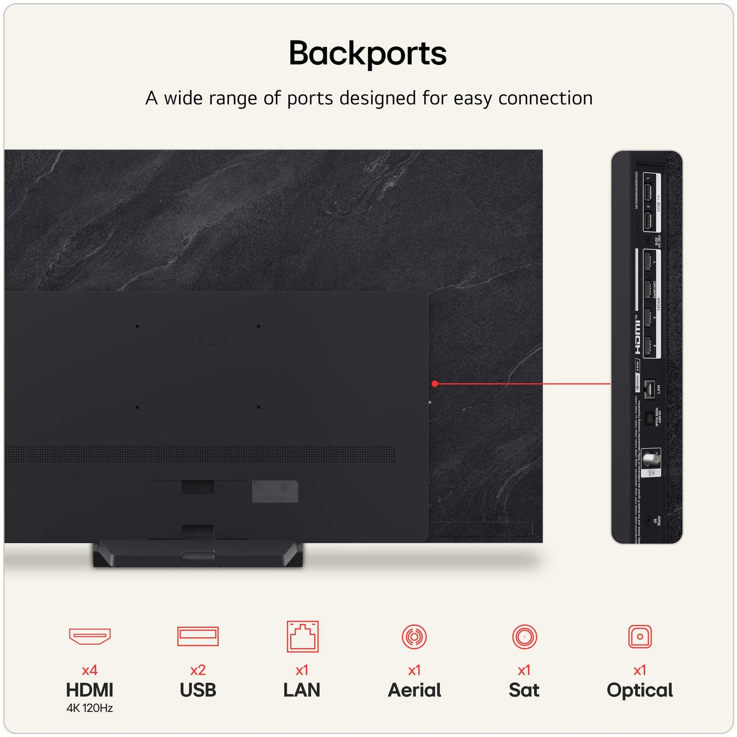 LG OLED77C66LB Rear View