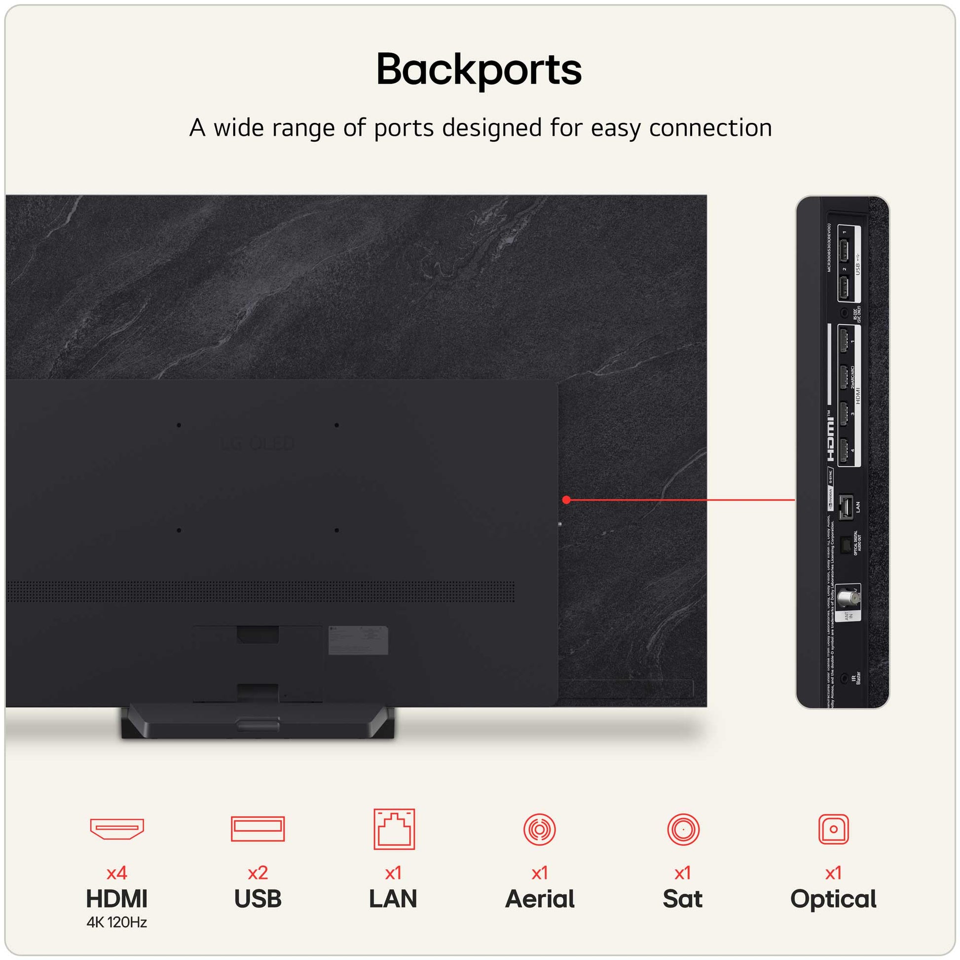 LG OLED77C66LB Rear View