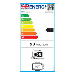 LG OLED77C66LB Energy Label