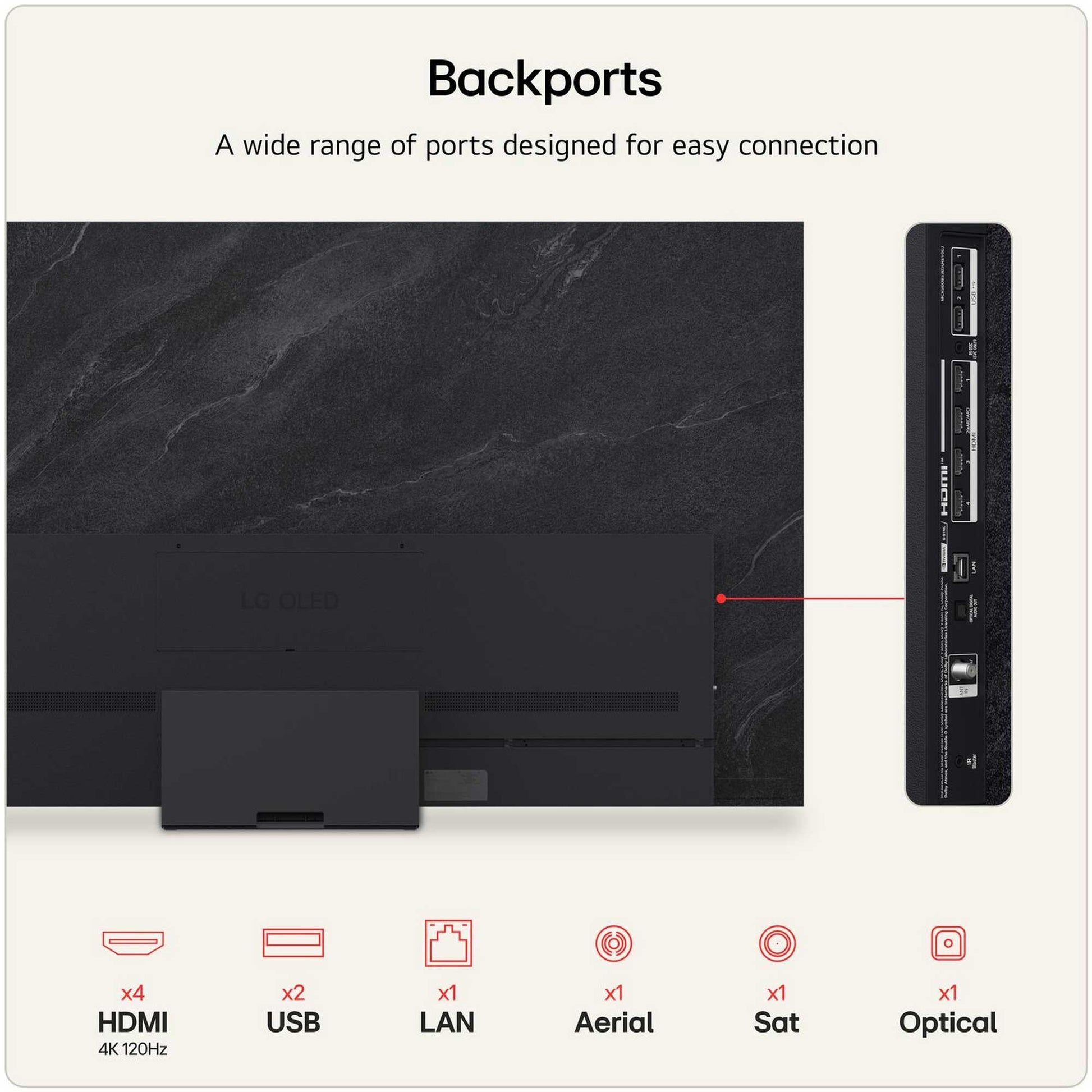LG OLED83C66LB Rear View