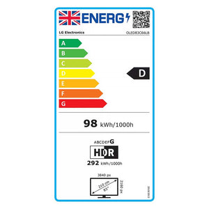 LG OLED83C66LB Energy Label