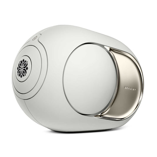 Devialet Phantom Ultimate 108 dB Light Pearl Angled View