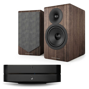 Bluesound Powernode (N331) Black with Acoustic Energy AE300² Walnut